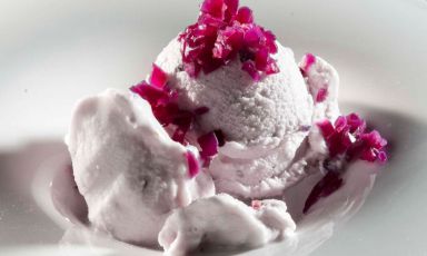 Identità di Gelato, terza edizione a Identità Milano, segna il punto di non ritorno: la via della qualità è segnata (nella foto, la proposta di Moreno Cedroni, mix di gelato di cavolo nero e gelato al baccalà)
