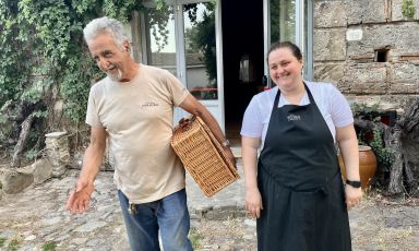 Roberto e Caterina Ceraudo, patron e chef, padre e figlia, azienda agricola Ceraudo, frazione Dattilo, Strongoli (Crotone)
