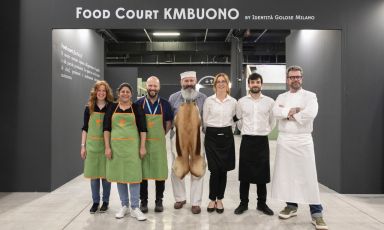 Alcuni di protagonisti di Identità Golose Milano alla Food Court del Salone del Risparmio 2022. Tutte le foto sono di Pitsfoto
