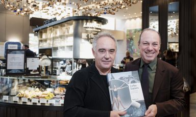 Ferran Adrià and Giuseppe Lavazza at the presentation of Coffee Sapiens, a few days ago in Milan
