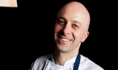 Niko Romito, chef and patron of restaurant Reale in Casadonna (Castel di Sangro, L'Aquila), 3 Michelin stars. In 2014 the chef from Abruzzo, born in 1974, launched Spazio, a format of sleek fine dining which can now count on three restaurants in Rivisondoli, Rome and Milan. The staff comes from Niko Romito Formazione, and will be the protagonist of the Identità Expo S.Pellegrino menu from Wednesday 16 till Sunday 20th September (75 euros including wines, for reservations: expo@magentabureau.it and +39.02.62012701). Photo Brambilla/Serrani