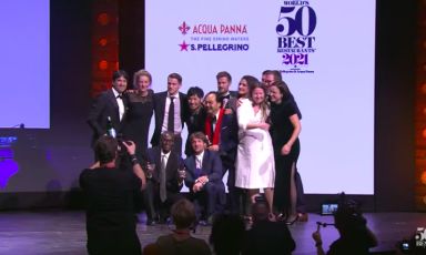 The team from Noma in Copenhagen celebrates the first place in The World’s 50Best Restaurants 2021
