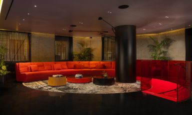 La Lobby dell'art’otel Rome Piazza Sallustio nel quartiere Sallustiano della Capitale
