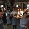 The traditional welcome at Noma: the chefs from the service kitchen greet the guests. In the middle, Italian Riccardo Canella, who will help us describing the last menu in detail (photo gallery by Luca Iaccarino and Gabriele Zanatta)

