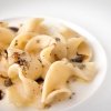 Trucioli di pasta: a masterpiece. Durum wheat pasta with toasted cereals, matured whey of Ragusano cheese, capers and lemon
