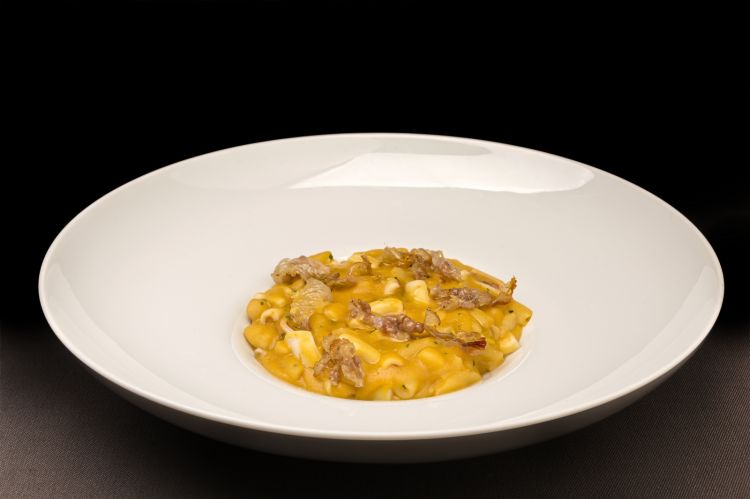 Cavatelli con fagioli di Controne, totani e guanci