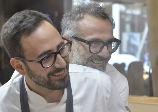 Davide Di Fabio and Massimo Bottura, in a photo by