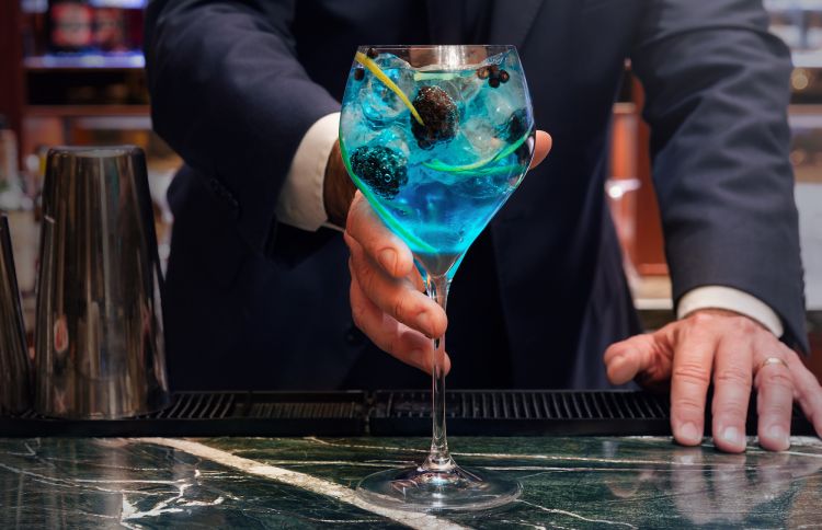 Il Cocktail Azzurro realizzato all'hotel Princ
