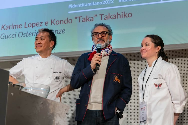Taka Kondo, Massimo Bottura e Karime Lopez di G