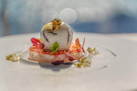 Calamaro e foie gras, piatto di Alfonso Crescenzo,