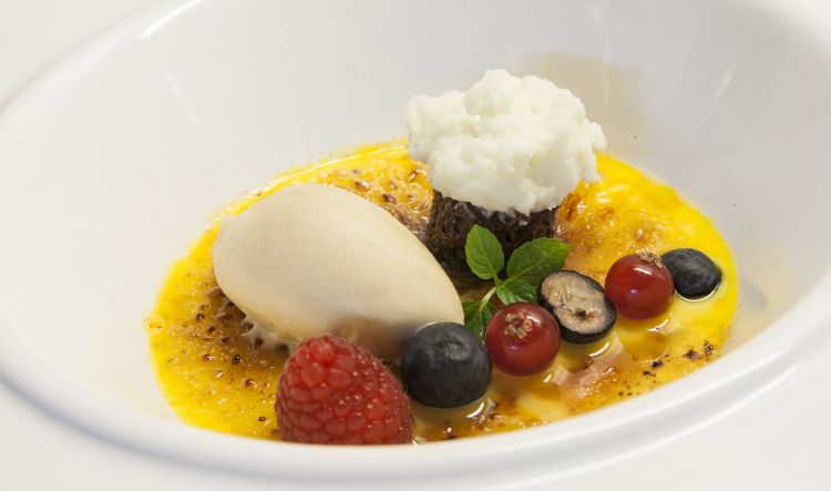 Crème brûlée ai fiori di zafferano di Donato Ep