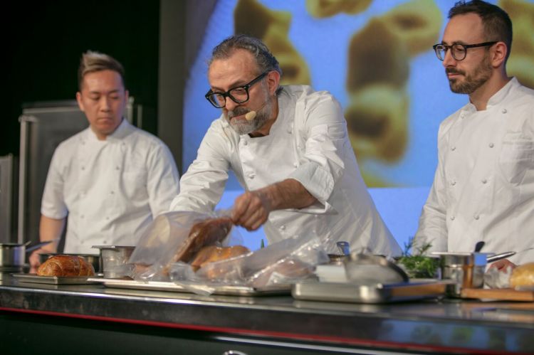 Massimo Bottura questa mattina in Auditorium. Ai l