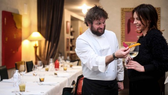 Lo chef Antonio Scalera insieme alla maître-sommelier Francesca Mosele