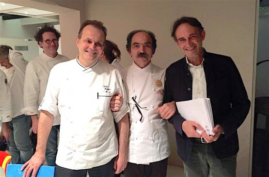 Nasti with Nicola Portinari, chef at La Peca, and Piero Gabrieli of Molino Quaglia
