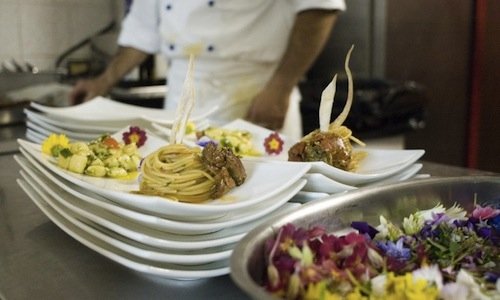 In cucina al Cernia Isola Botanica sull'Isola d'E