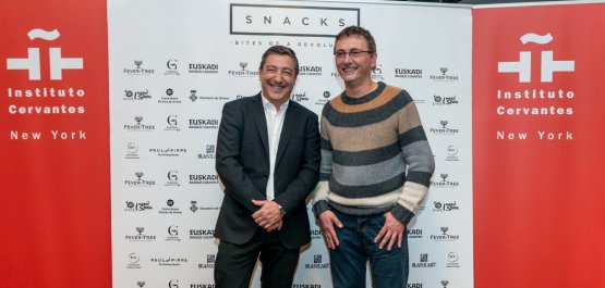 Joan Roca and Andoni Aduriz at the presentation of Snacks
