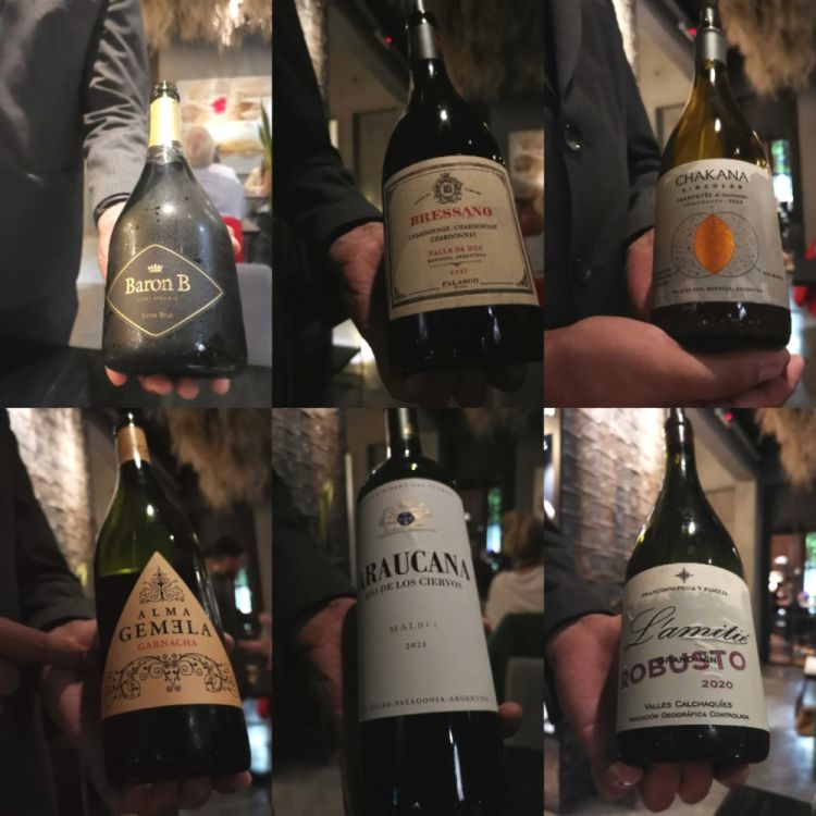 Alcuni dei vini assaggiati durante la cena