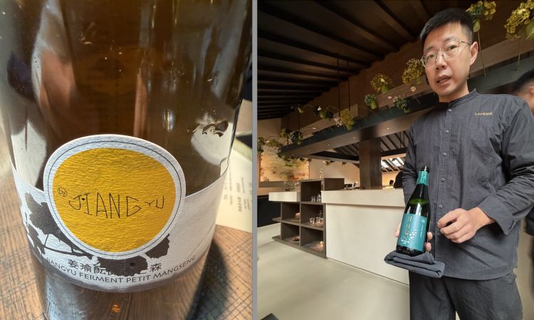 Il pairing ha due possibilità: il percorso dei tè, oppure, come nel nostro caso, abbinamenti di soli vini cinesi. Abbiamo provato un Brut Nature 2015 di struttura fragile, chardonnay d’altura dello Yunnan (2.700 metri) piacevoli e ruffiani, sake junmai daiginjo prodotti nella regione di Shanghai, barbera piantati da italiani sui Monti Helan a nord, vini dolci di Yantai (foto)… In Cina i vini internazionali hanno un carico fiscale complessivo molto alto: 43% (mentre a Hong Kong zero per cento)