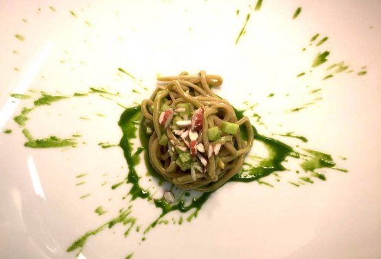 I Pici di farina di Verna con pesto d’aglio orsi