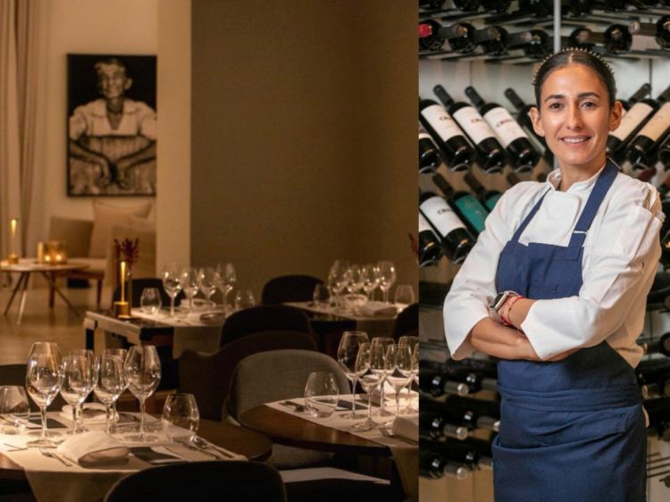 La sala di La VidA, all’interno dell’Hotel Boutique Susana Balbo Winemaker‘s House. A dx la giovane e talentosa chef Flavia Amad