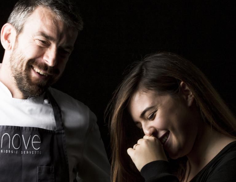 Giorgio Servetto e Francesca Ricci, rispettivamente chef e restaurant manager del Nove di Villa Della Pergola ad Alassio
