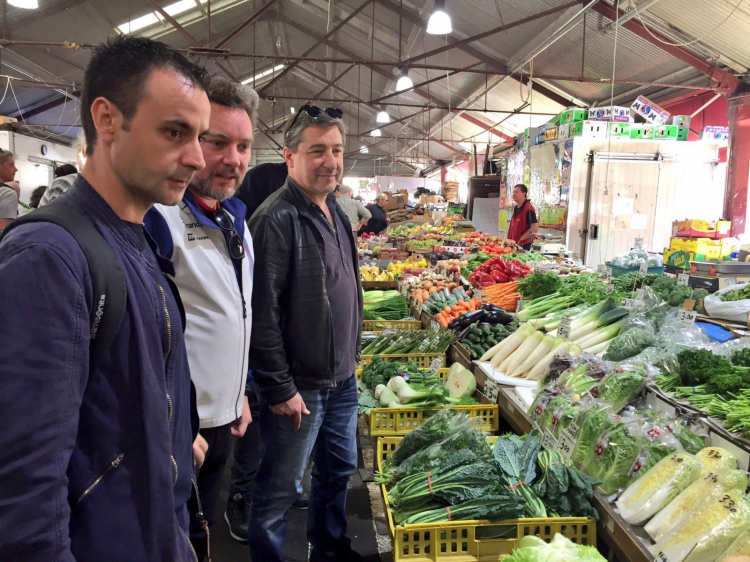 Xatruch with Albert Adrià and Joan Roca at the market in Barcelona
