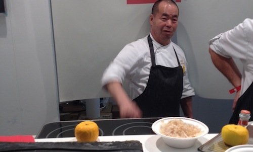 Haruo Ichikawa chef at restaurant Iyo in Milan, in