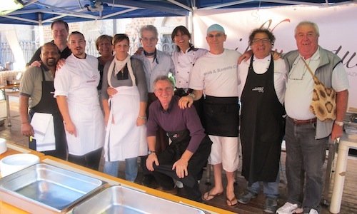 In the centre, standing, Paola Bertini in a photo 