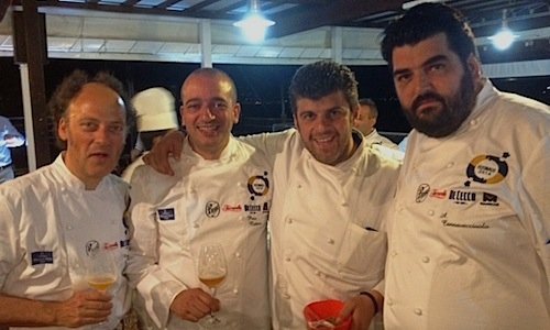 Four of the chefs that animated the dinner-maratho