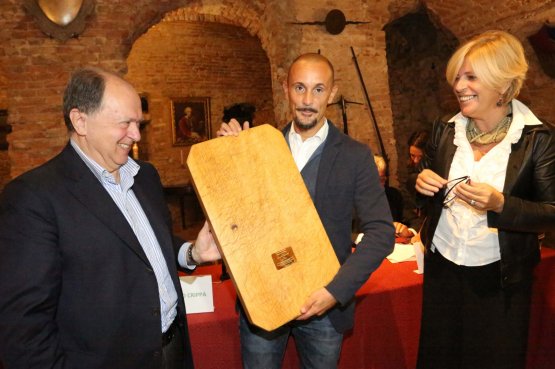 Enrico Crippa premiato qualche ora fa dall'Enoteca