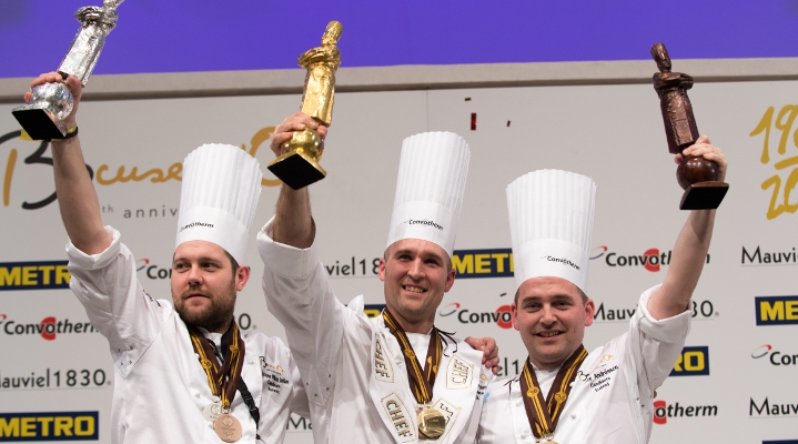 Il podio del Bocuse d'Or 2017: oro allo statun