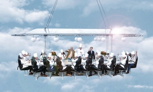 Dinner in the sky: in London you can dine hung 50