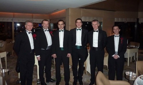 Pascal Tinari, third from right, with part of the 