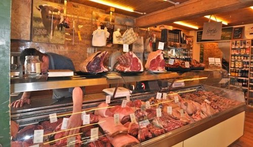 A Ginger Pig meat counter, one of the largest and