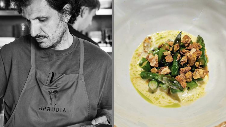 Enzo Di Pasquale e Asparagi, noci e panna acida