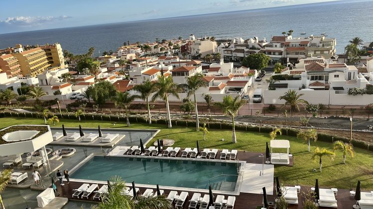 The view from the suite on the 4th floor of the Royal Hideaway Resort in Tenerife, 5-star luxury hotel opened in 2018 in La Caleta ad Adeje, on Tenerife
