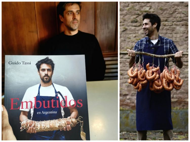Guido Tassi, oggi alla guida delle cucine di Don Julio e di El Preferido.
Con un’attitudine che pone le proprie radici nella campagna in cui è nato e cresciuto - quella di Burzaco - nella provincia di Buenos Aires, dove l’animale è trattato interamente, senza sprechi, dove bisogna mettere da parte le scorte per l’inverno, Guido sviluppa una passione, una curiosità e una competenza approfondita verso il mondo degli insaccati (embutidos, in castellano), tanto da scrivere un ottimo libro, Embutidos en Argentina, che è molto più di una raccolta di ricette