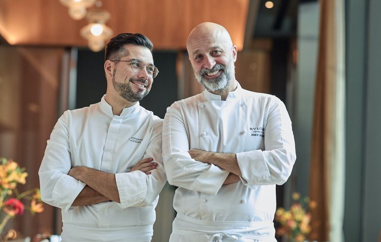 RISTORANTE NIKO ROMITO. Mauro Aloisio e Niko Romito, resident chef e regista del Ristorante Niko Romito al Bulgari di Tokyo