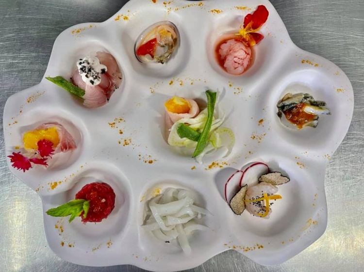 La Capinera, Crudo di mare con agrumi della nostra terra, sale di Mozia e olio di oliva extravergine IO Pietro D’Agostino
