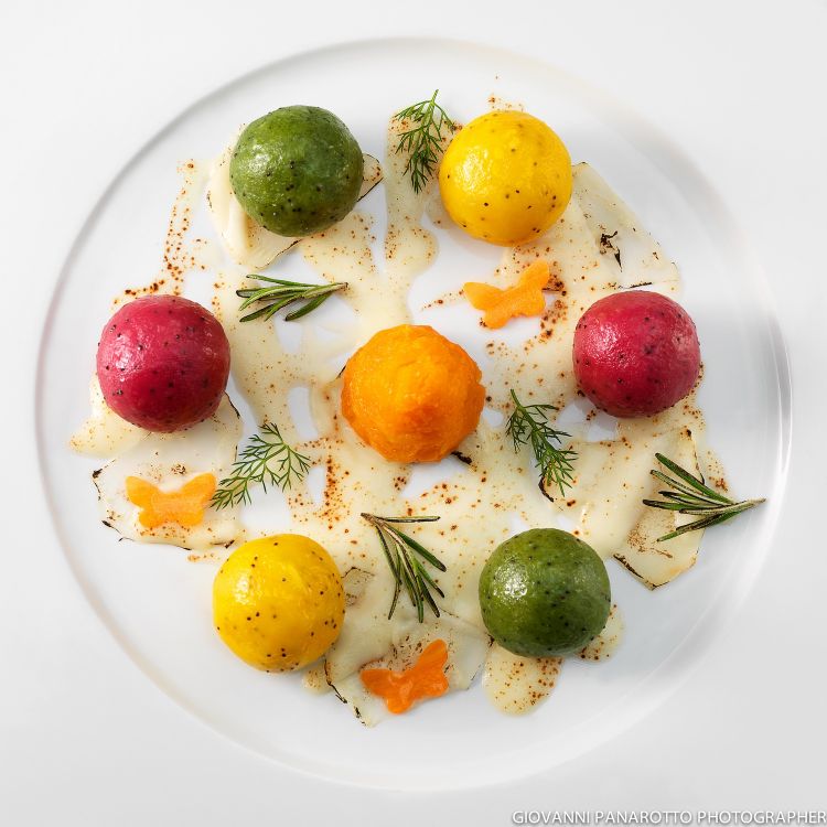 Alcuni dei piatti di Leemann più celebri. Questo è Serendipity. Foto Giovanni Panarotto
