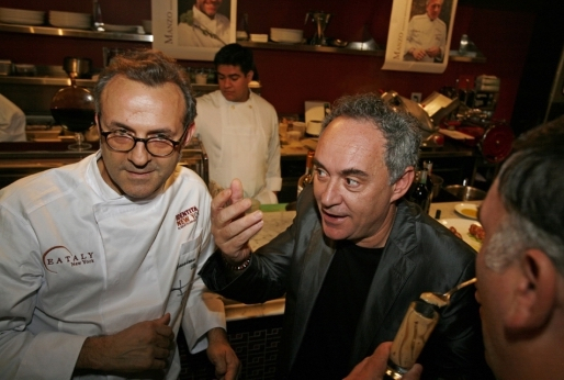 Adrià with Massimo Bottura at Identità New York 2010
