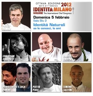 I 7 relatori (8 considerando che i fratelli Parini sono 2) di Identità Naturali, domenica 5 febbraio in Sala Blu 2, primo giorno di Identità Milano 2012