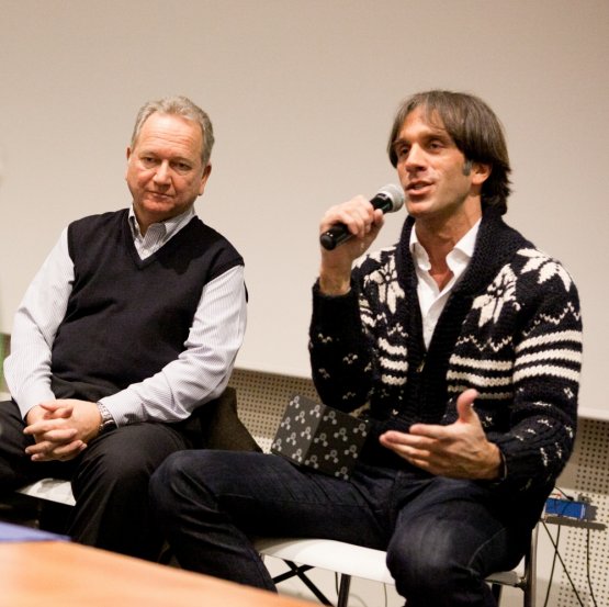 Clement Vachon di San Pellegrino e Davide Oldani, cuoco del D'O di Cornaredo (foto Fabio Lombrici)