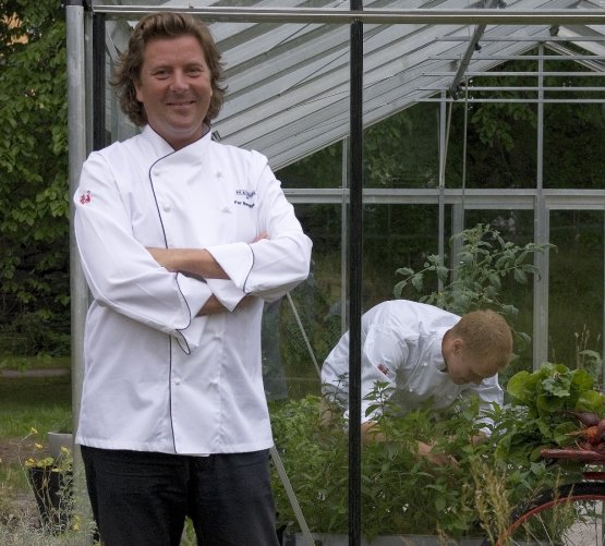 Chef Per Bengtsson and his greenhouse
