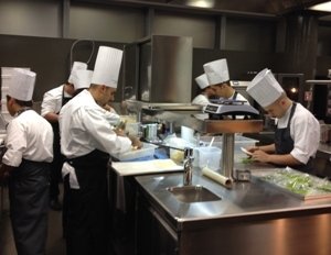 Kitchen's big. In the 20 memembers' staff you can meet Claudio Catino, the sous chef, and Alberto Tasinato, maitre and sommelier