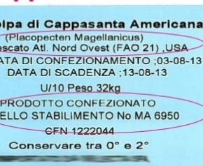 ETICHETTA SI'. Il prodotto è al 100% capasanta al naturale. Dagli Stati Uniti 