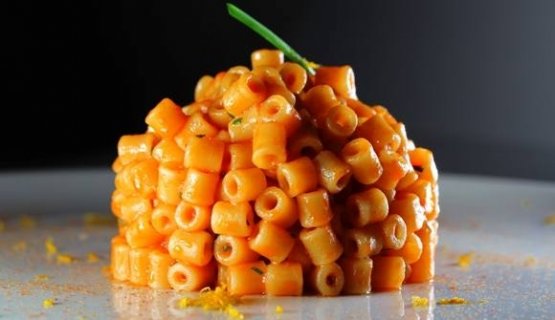 Tubetti, mullet and mandarin by Marianna Vitale, concept and recipe are explained here