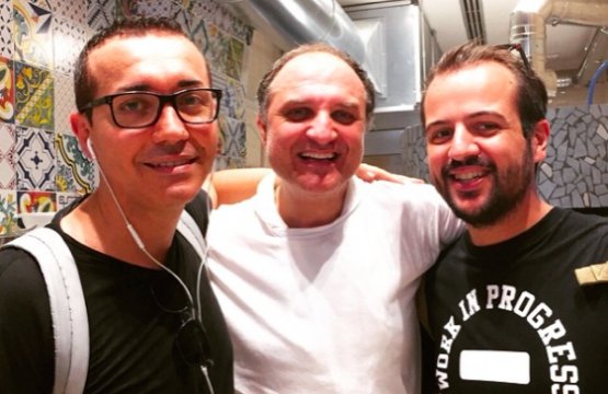 From left, Gino Sorbillo (Sorbillo, Lievito Madre...), Gennaro Salvo (Pizza a Portafoglio, Naples), Matteo Aloe (Berberè in Castelmaggiore, Bologna and Florence)