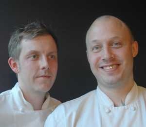 Christopher Haatuft (on the rightm together with his sous chef), chef of restaurant Lysverket in Bergen