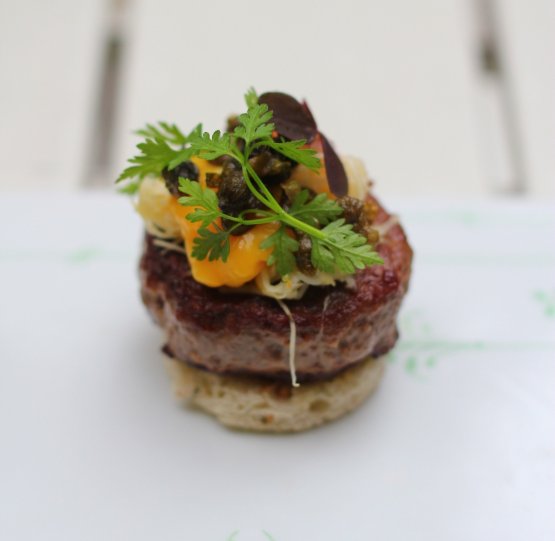 Smørrebrød di Parisian Beef al Cafè Smushi Royal di Copenhagen